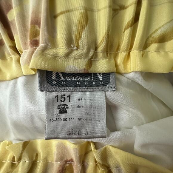 KRISTENSEN DU NORD Skirt Womens 3 US 8 Yellow White Floral Maxi Asymmetric - Picture 5 of 8